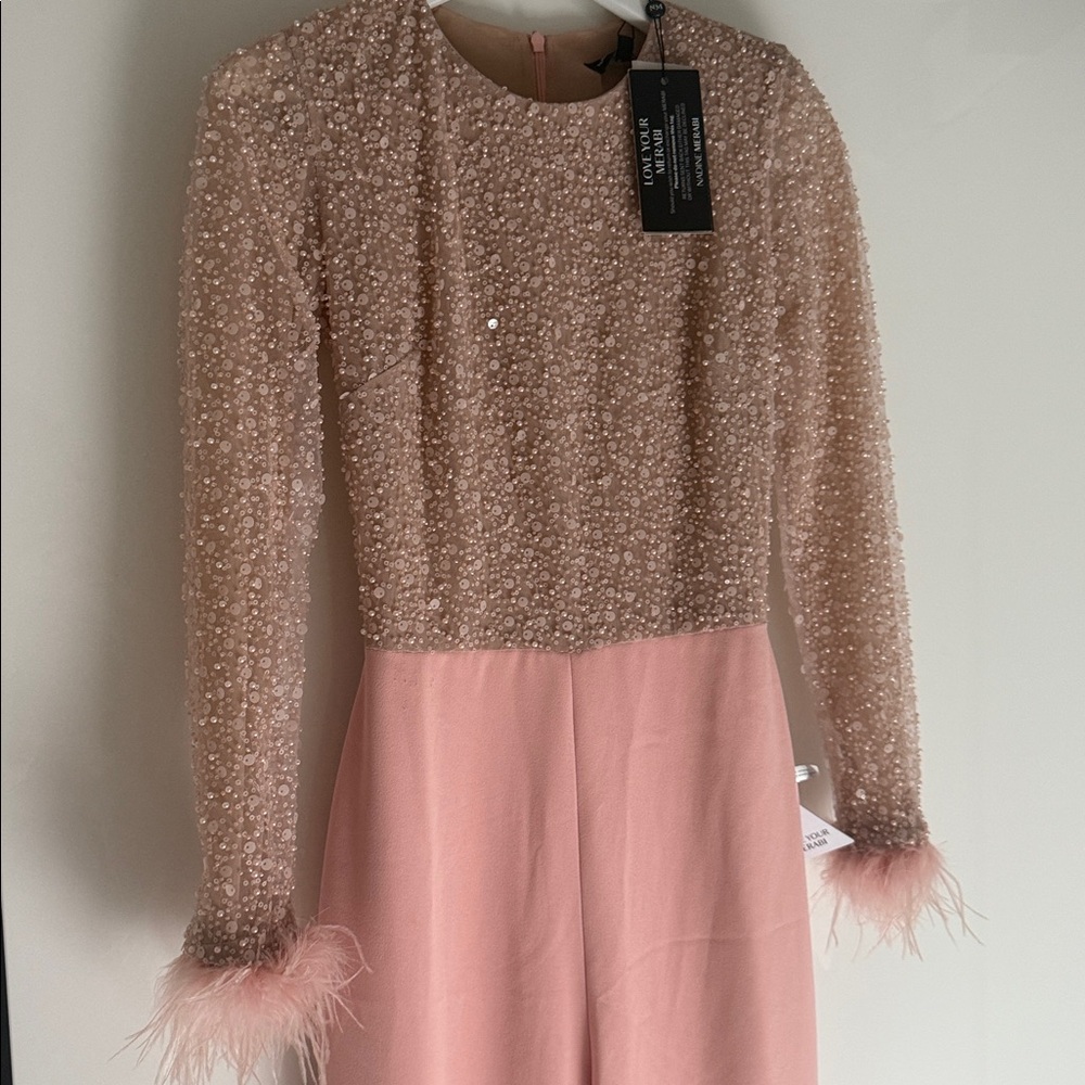 NADINE MERABI Pink Flare Jumpsuit - Picture 3 of 4